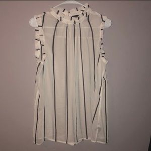 Who What Wear Black & White Striped Tank